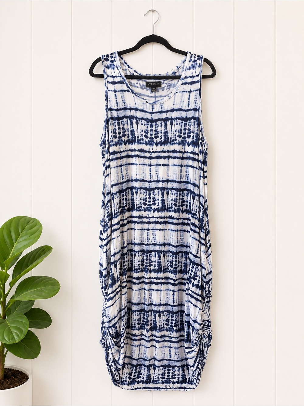 Lane Bryant Plus Size Blue and White Tie-Dye Midi Dress 18/20